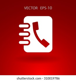 Flat icon of  contacts book