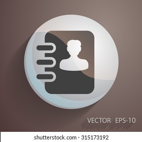 Flat icon of  contacts book