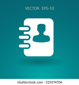 Flat icon of  contacts book
