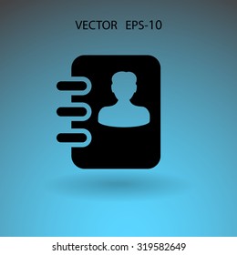 Flat icon of  contacts book