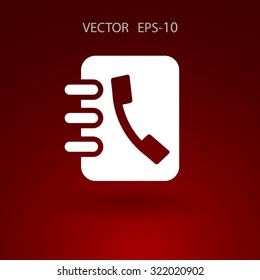 Flat icon of  contacts book