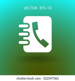 Icono plano del libro de contactos