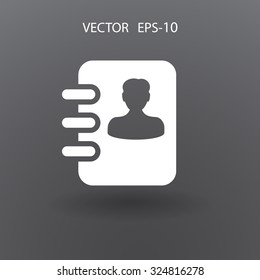 Icono plano del libro de contactos