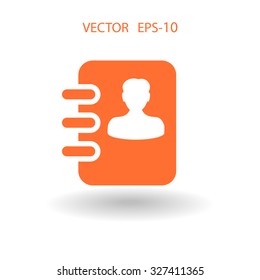 Flat icon of  contacts book