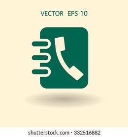 Flat icon of  contacts book