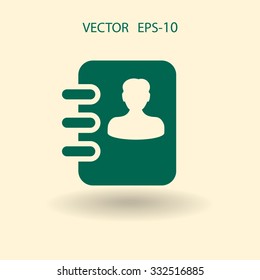 Icono plano del libro de contactos