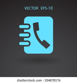 Flat icon of  contacts book