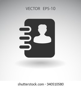 Flat icon of  contacts book