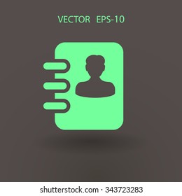 Flat icon of  contacts book