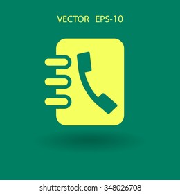 Flat icon of  contacts book