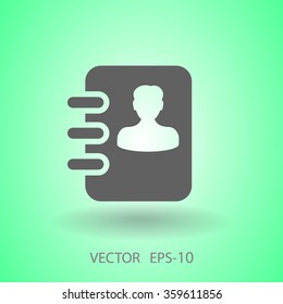 Icono plano del libro de contactos