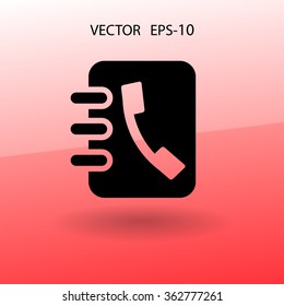 Flat icon of  contacts book