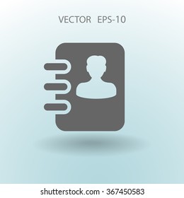 Icono plano del libro de contactos
