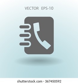 Icono plano del libro de contactos