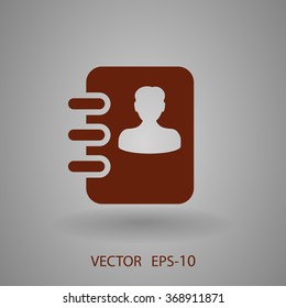 Flat icon of  contacts book