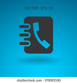 Flat icon of  contacts book