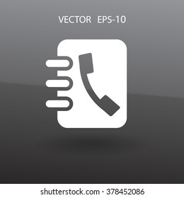 Icono plano del libro de contactos