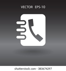 Flat icon of  contacts book