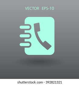 Icono plano del libro de contactos