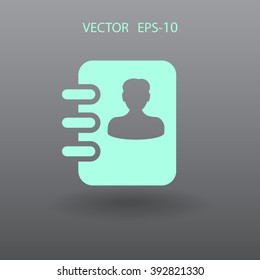 Icono plano del libro de contactos