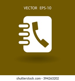 Flat icon of  contacts book