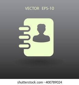 Flat icon of  contacts book