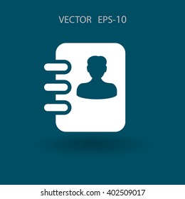 Flat icon of  contacts book