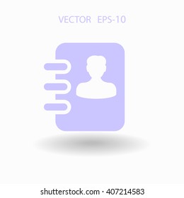 Icono plano del libro de contactos