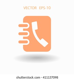 Flat icon of  contacts book