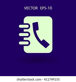 Flat icon of  contacts book