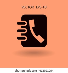Flat icon of  contacts book