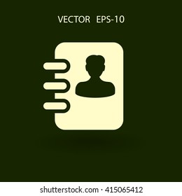Flat icon of  contacts book