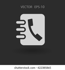Flat icon of  contacts book