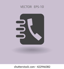 Icono plano del libro de contactos