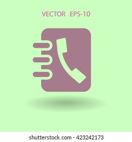 Flat icon of  contacts book