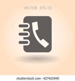 Flat icon of  contacts book