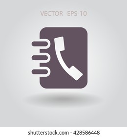 Flat icon of  contacts book