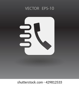 Icono plano del libro de contactos