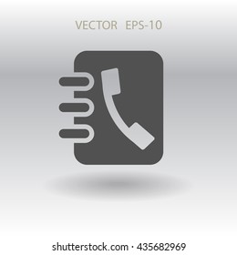 Icono plano del libro de contactos