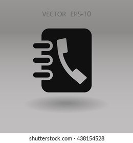 Icono plano del libro de contactos