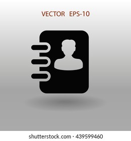 Flat icon of  contacts book