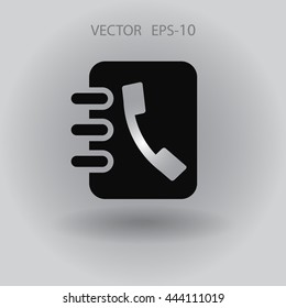 Flat icon of  contacts book