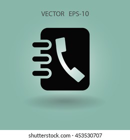 Flat icon of  contacts book