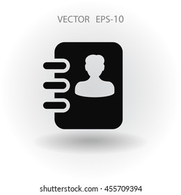 Flat icon of  contacts book