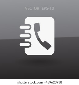 Icono plano del libro de contactos