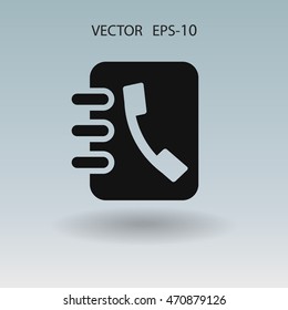 Icono plano del libro de contactos