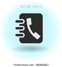 Icono plano del libro de contactos