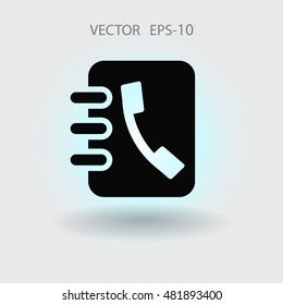 Flat icon of  contacts book