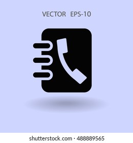 Icono plano del libro de contactos