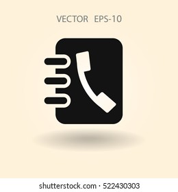 Flat icon of  contacts book